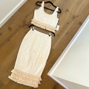 Saylor two piece fringe top and skirt. Size S. *NWT*